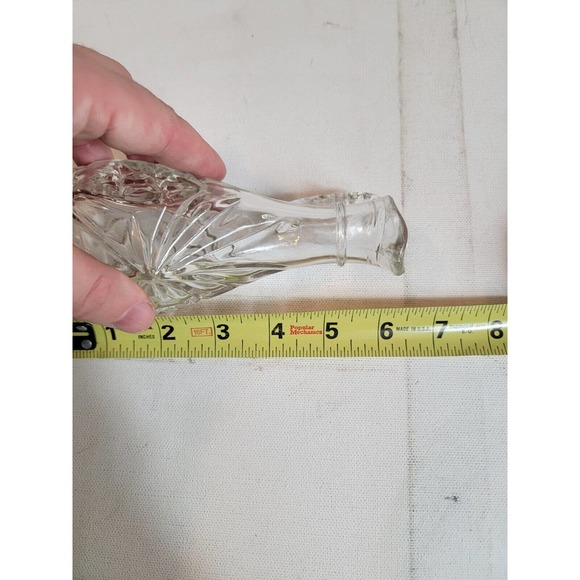 Vintage One Anchor Hocking Cruet w/Stopper‎ Star of David Pattern Pressed Glass - Picture 2 of 8